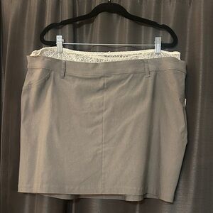 wild fable taupe mini skirt with cream lace trim